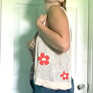 floral lace net bag